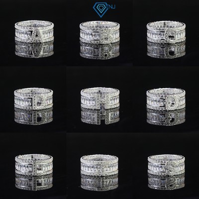Nhẫn bạc nam 23 chữ cái theo yêu cầu đính đá sang trọng NNA0576 - Trang Sức TNJ