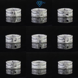 Nhẫn bạc nam 23 chữ cái theo yêu cầu đính đá sang trọng NNA0576 - Trang Sức TNJ