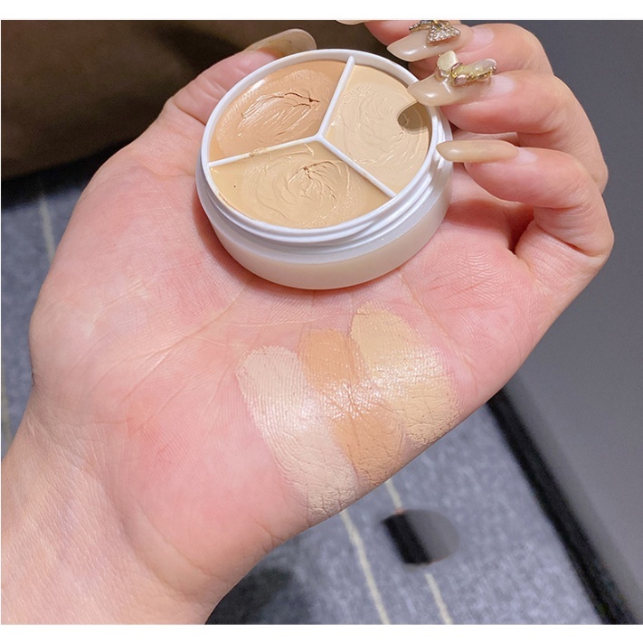 Che Khuyết Điểm, Kem Che Khuyết Điểm HUDAPRO 3 Ô Concealer Giấu Quầng Thâm Nốt Mụn Nội Địa Trung F7 - Saikou Beauty