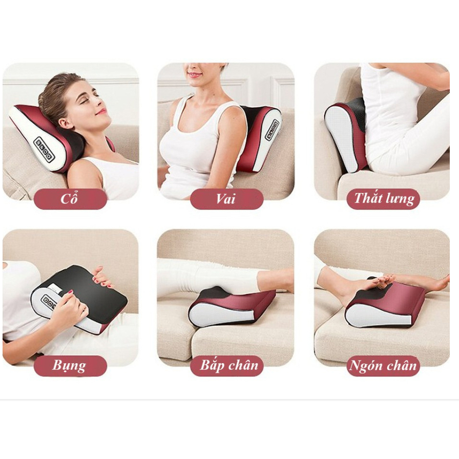Gối Massage Cổ Vai Gáy Hồng Ngoại MS20 20 Bi, Mát Xa 6D Toàn Thân Thư Giãn Tại Nhà Bảo Hành Chính Hãng 12 tháng