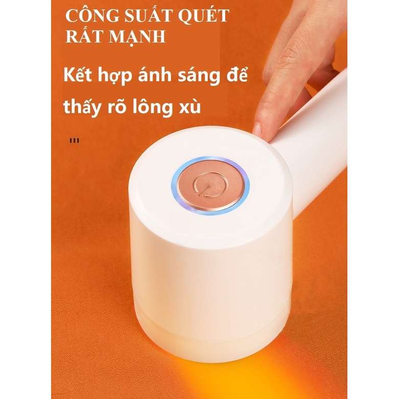 Máy cắt lông xù quần áo đa năng 2in1 có thể cắt xơ len vải và hút bụi, tích hợp đèn, không dây