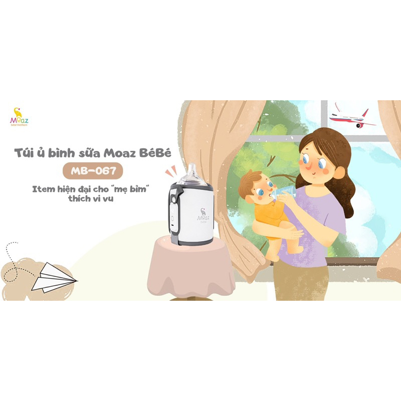 Túi ủ bình sữa Moaz bebe MB067 cho bé