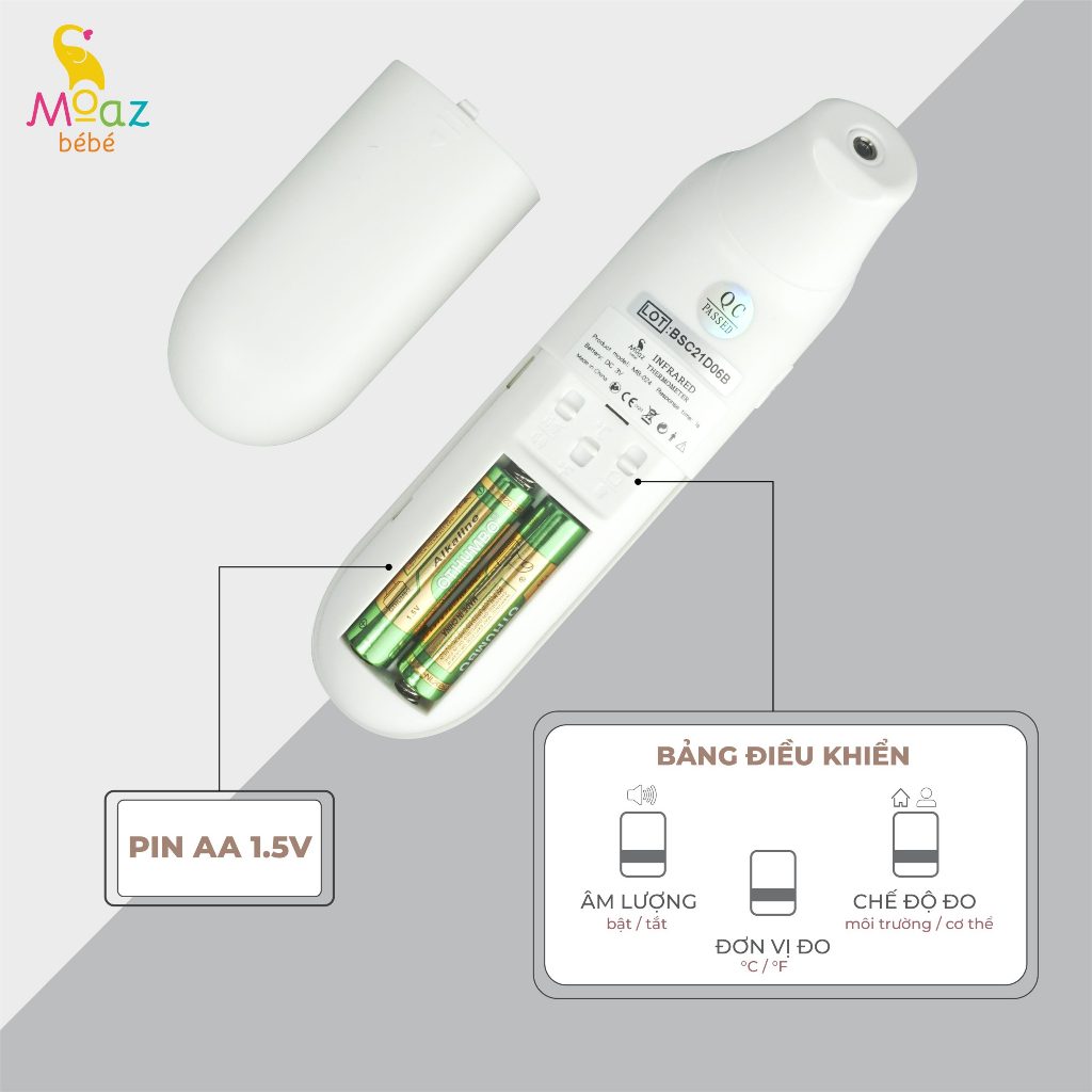 Nhiệt kế hồng ngoại đa năng Moaz bebe MB024, IT – 906 cho bé