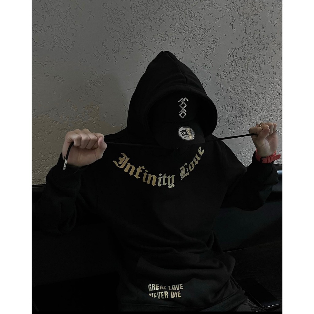 Áo Nỉ Bông Hoodie Hoạ Tiết Chữ Kim Tuyến Bản Mới 2023