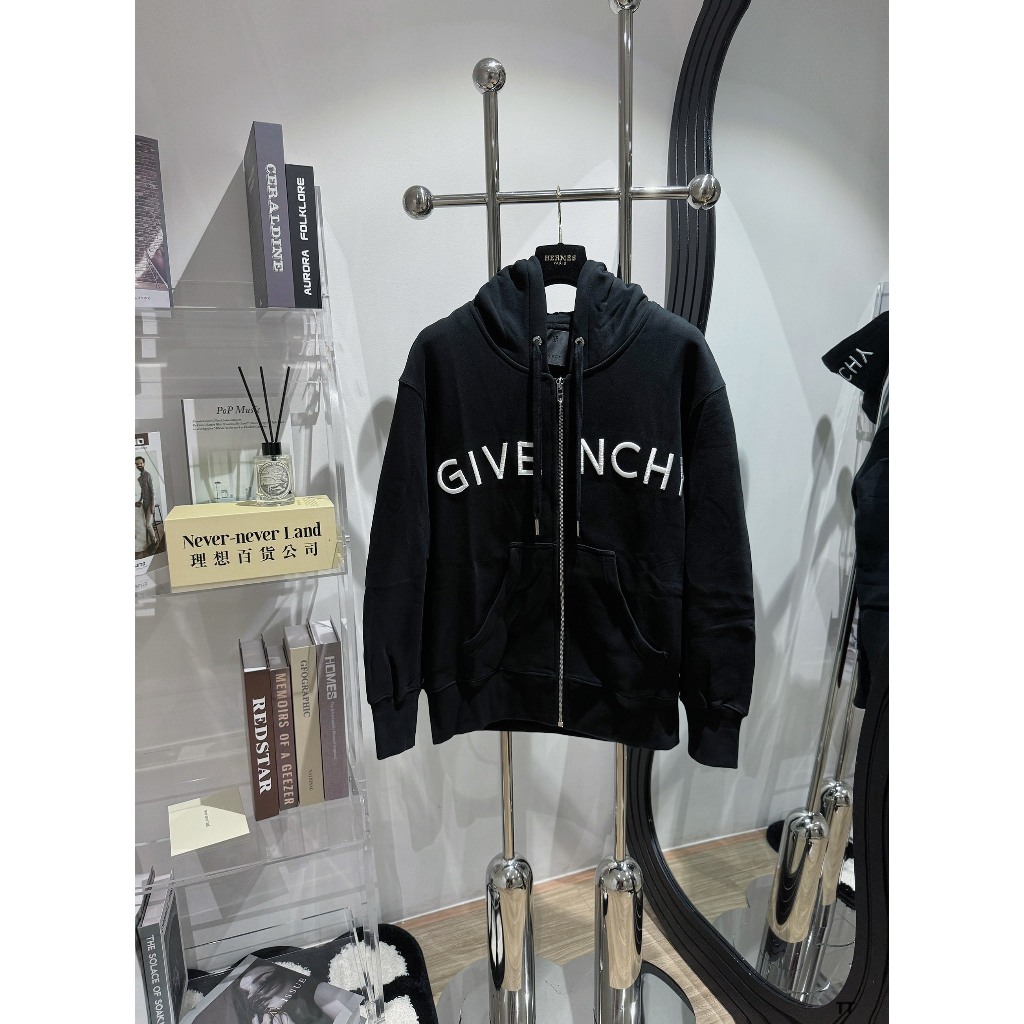 Áo Khoác Nỉ Bông Hoodie Gi Ven Chy Đen Hoạ Tiết LOGO Siêu Cấp