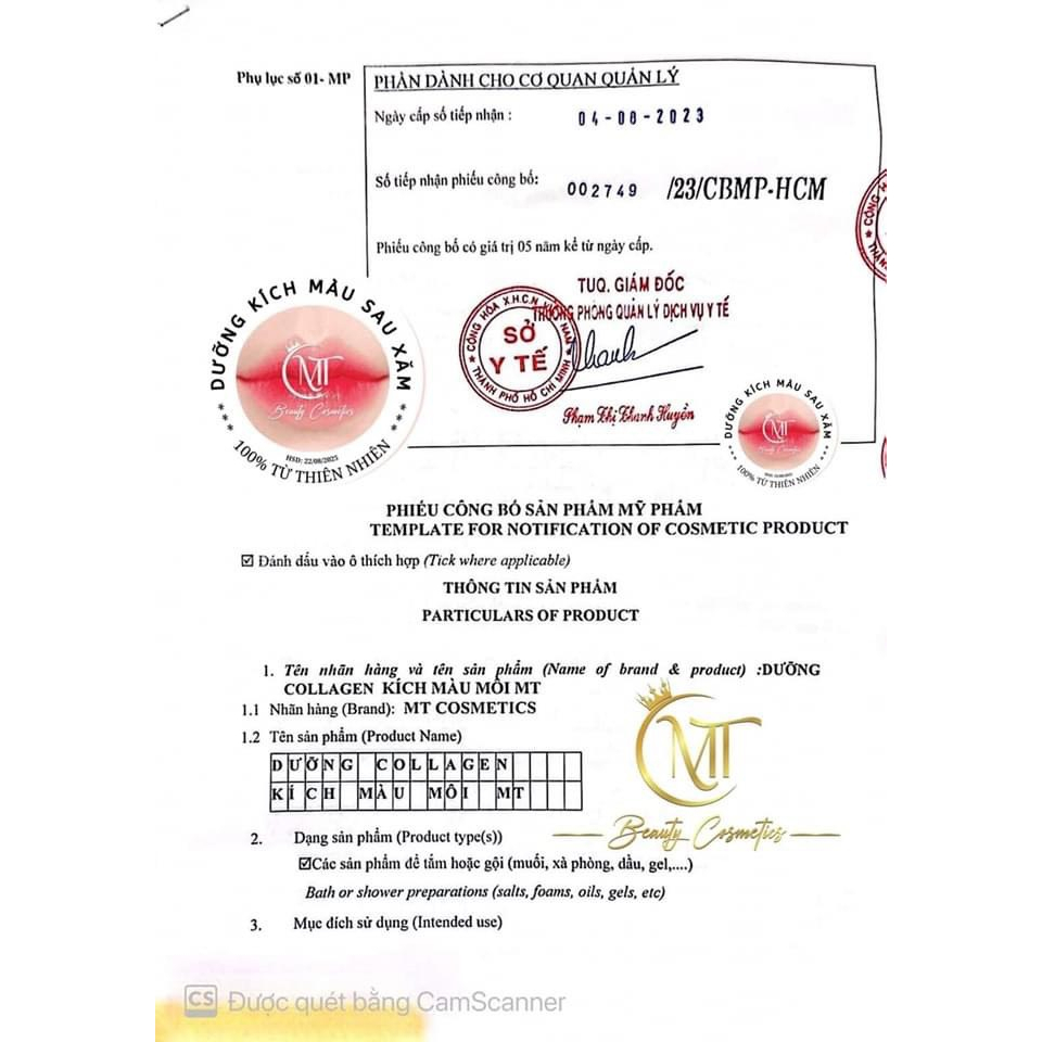 Dưỡng môi M&T Collagen Giảm Thâm, Kích Màu Môi Sau Phun Xăm, Dưỡng Môi Căng Bóng