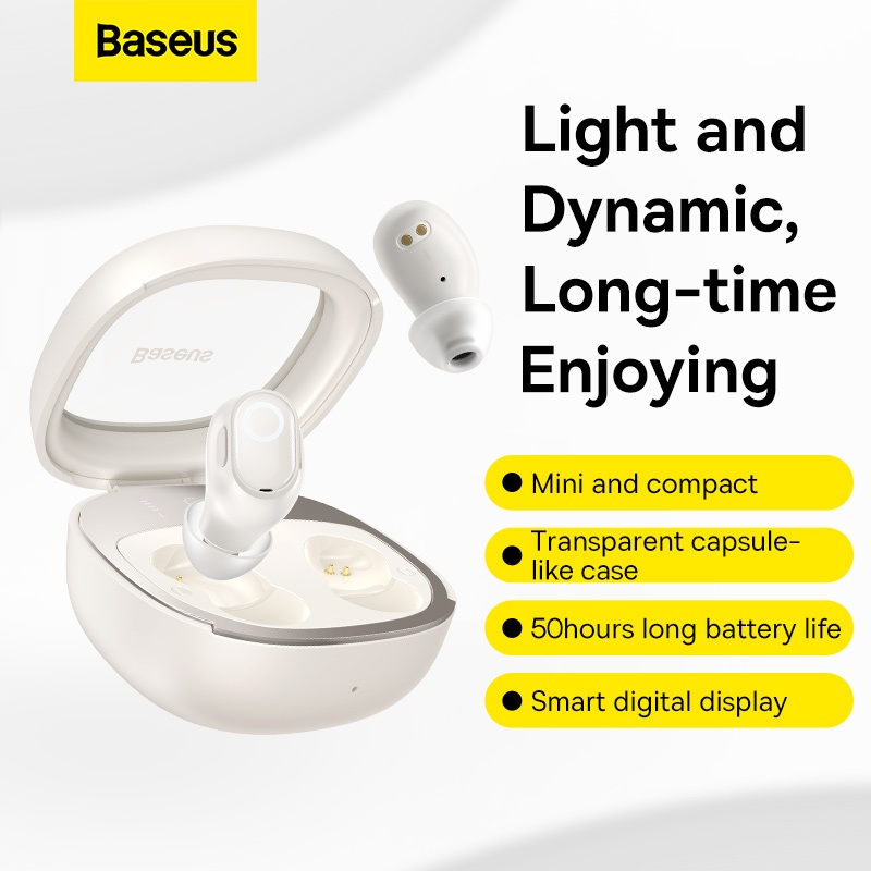 Tai nghe Bowie WM02+ hiệu Baseus không dây,Creamy White - Nhiều màu