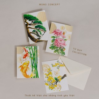 Postcard/Bưu thiếp mẫu Tứ Quý