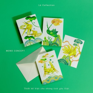 Postcard/Bưu thiếp mẫu Xếp lá - Đồ chơi dân gian