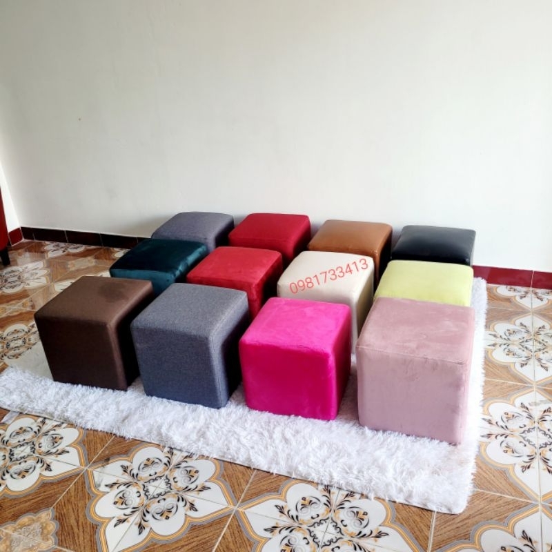 Ghế đôn - Đôn vuông sofa - Ghế đôn sofa hình vuông - Ghế đôn đi kèm với sofa - Ghế đôn hình bầu dục