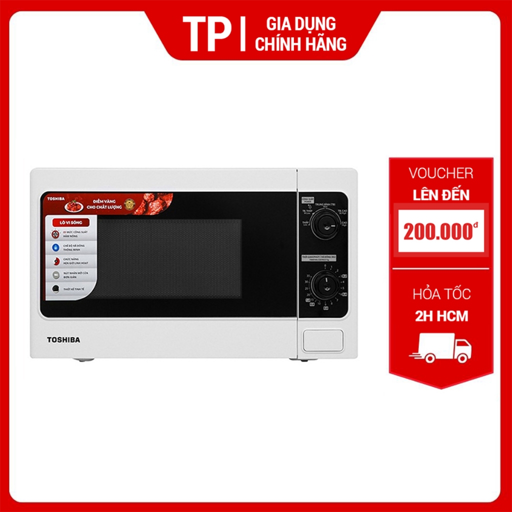 Lò vi sóng Toshiba ER-SM20VN - Dung tích 20L - Rã đông nhanh theo trọng lượng - Hàng chính hãng - Bảo hành 12 tháng