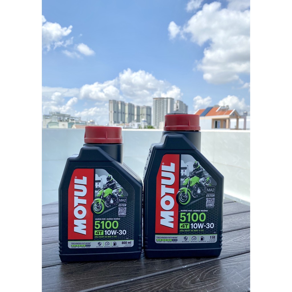 Dầu nhớt xe số, côn tay MOTUL 5100 GOLD 4T 10W30 800ml & 1L Bán Tổng Hợp
