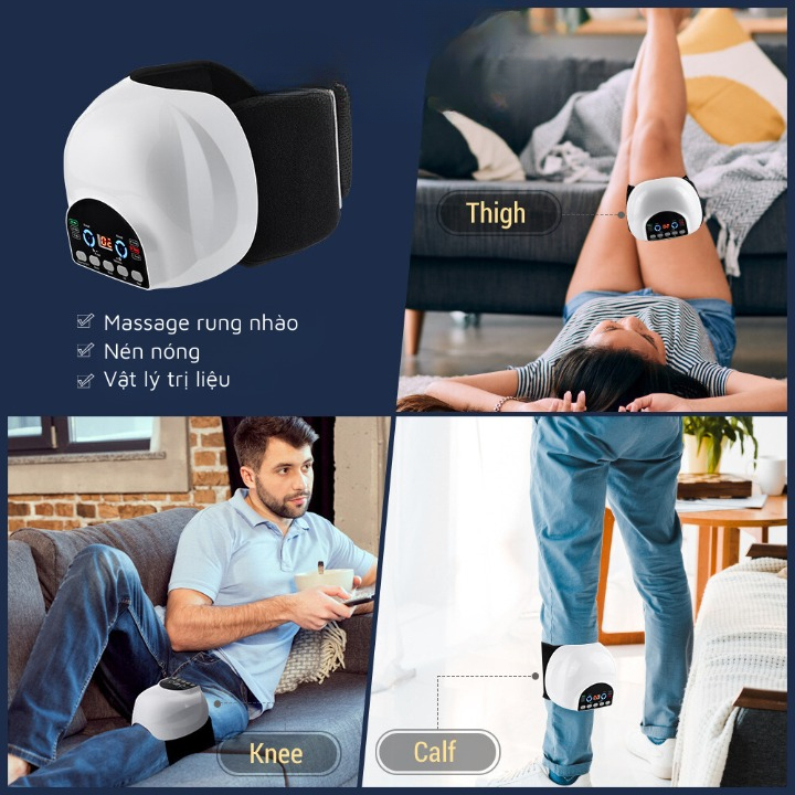 Máy Massage Đầu Gối Cao Cấp, Mô Phổng Massage Như Tay Người, Máy Mát Xa Đầu Gối Hỗ Trợ Giảm Đau Nhức Khớp Gối Vai Tay