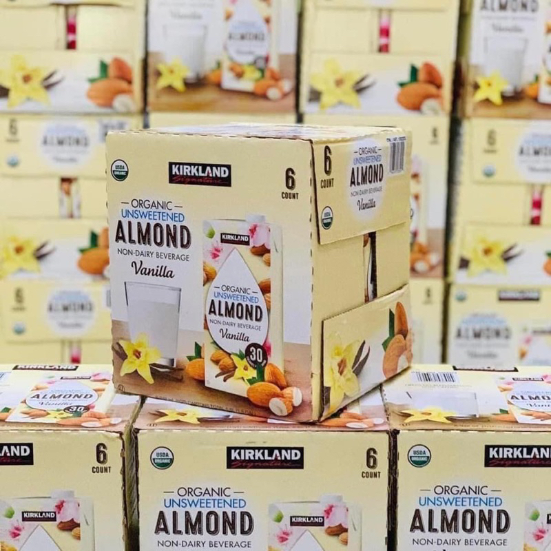 Sữa Hạnh nhân Kirkland signature Organic almond thùng 6 hộp date 7/24