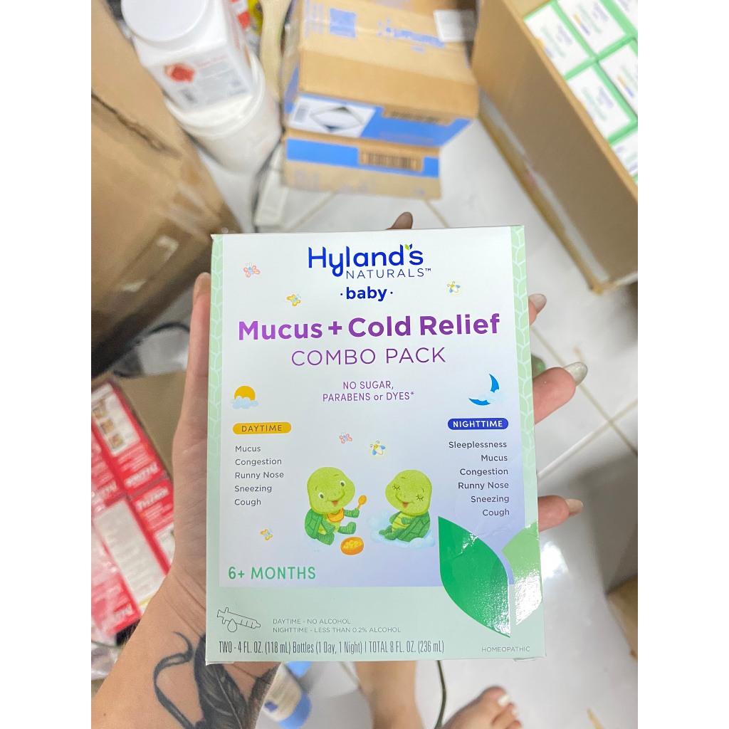 Siro tiêu đờm, giảm ho ngày và đêm cho trẻ từ 6m - 2tuổi Hyland's Naturals Kids Cough & Mucus
