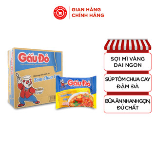 Thùng 30 gói mì ăn liền gấu đỏ tôm chua cay 63g