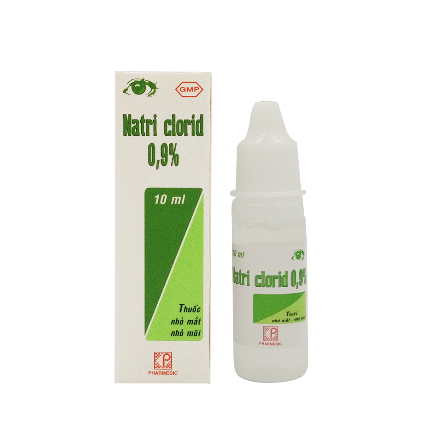 Dung dịch nước muối sinh lý Natri Clorid Pharmedic 0,9% đẳng trương, vệ sinh, rửa mắt mũi, an toàn trẻ sơ sinh