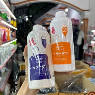 Uốn lạnh của nhật keratin collagen 500ml*2 (mẫu mới)