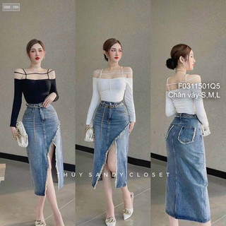 Chân váy jean kiểu dáng dài 1123 thaotranshop90