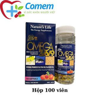 Dầu Cá Omega Alaska 3,6,9 Hỗ Trợ Hệ Tim Mạch , Trí Não , Tăng Cường Thị Lực , Sáng Mắt - Hộp 100v