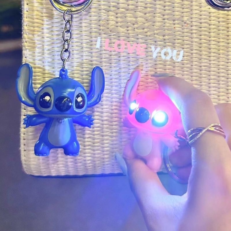 Móc Khoá Hình Stitch Có Đèn Led Phát Nhạc I Love You Dễ Thương
