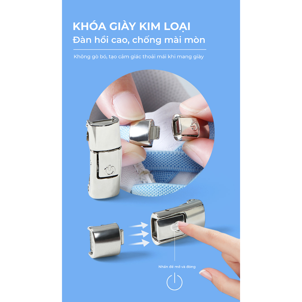 Dây giày thông minh kim loại nam châm cực kỳ tiện dụng,gọn gàng thời trang