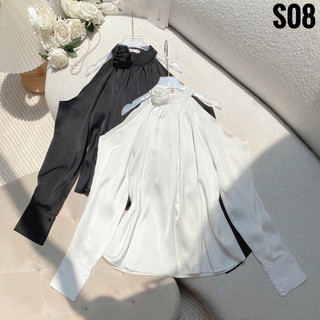 TRIPBLE T DRESS áo sơ mi khoét vai tay dài siêu xinh - size M/L/XL/XXL