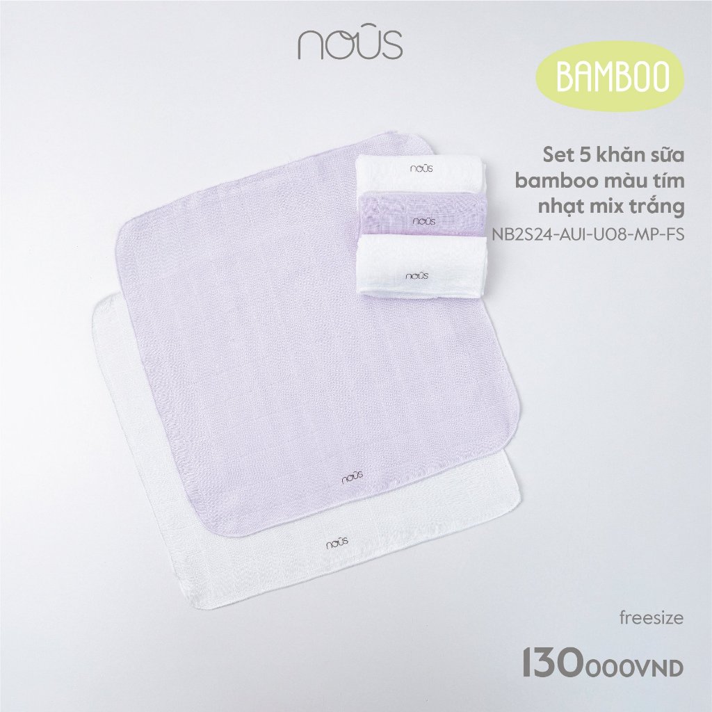 Khăn Sữa Nous set 5 chiếc các màu cho bé