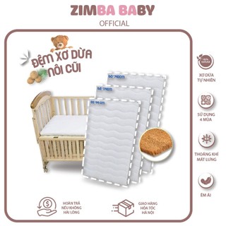 Đệm xơ dừa nôi cũi giường nhựa thoáng mát chống vẹo xương có độ đàn hồi cao không làm nóng bé thoáng khí đủ size cho bé