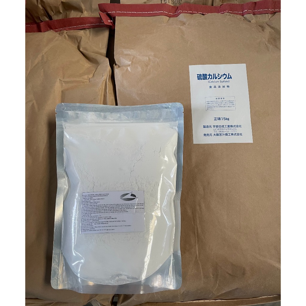 200g Canxi sunfat Nhật Bản làm đậu hũ đông nhanh ngon béo thạch cao tinh khiết 99%