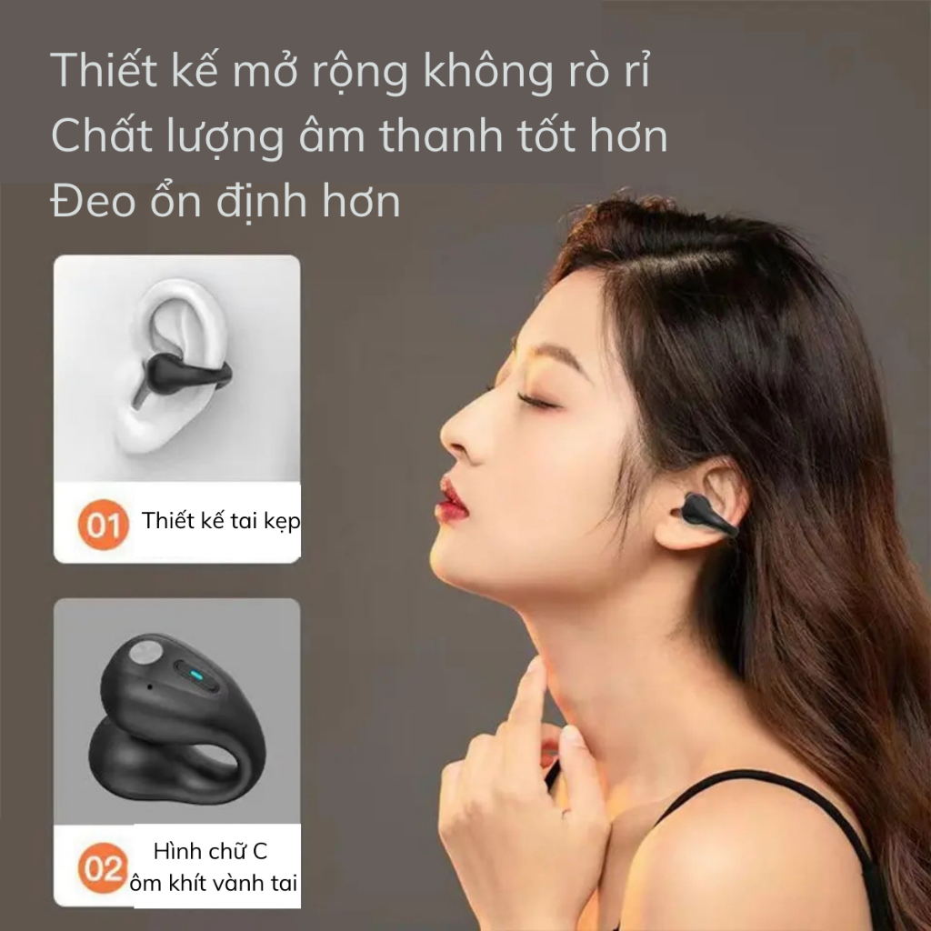 Tai nghe kẹp vành tai truyền xương R15 Max 5.3 tai nghe bluetooth không dây xuyên âm truyền dẫn âm qua xương 2023