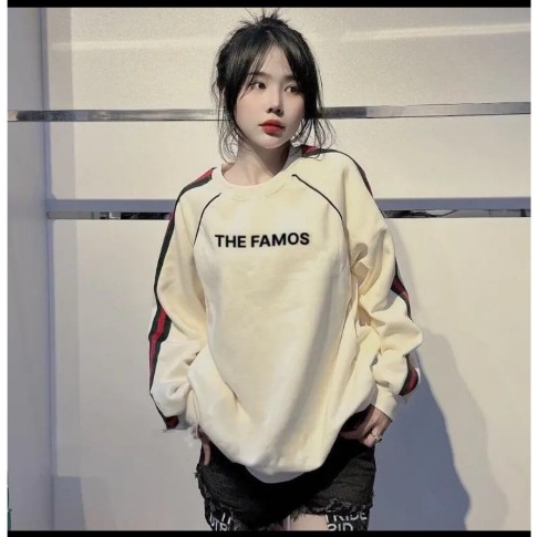 Áo Nỉ Sweater Nữ Form Rộng Vải Nỉ Bông Dày Dặn THE FAMOU phong cách Ulzzang THUUNISEX  M1164