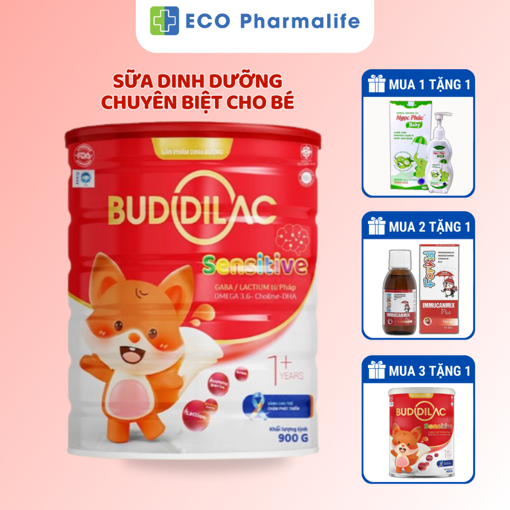 Sữa Bột Buddilac Sensitive Cho Bé Chậm, Rối Loạn Phát Triển, Trẻ Tự Kỷ - Lon 900gr