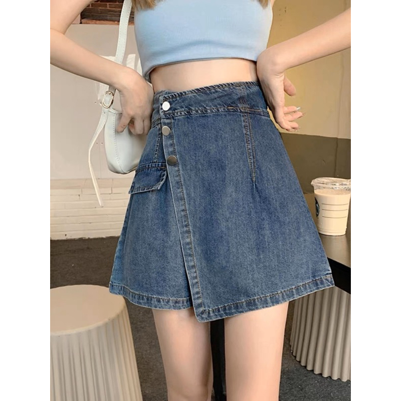 Quần giả váy denim( quần short jean ) lưng cao thời trang hàn quốc cho nữ Q2