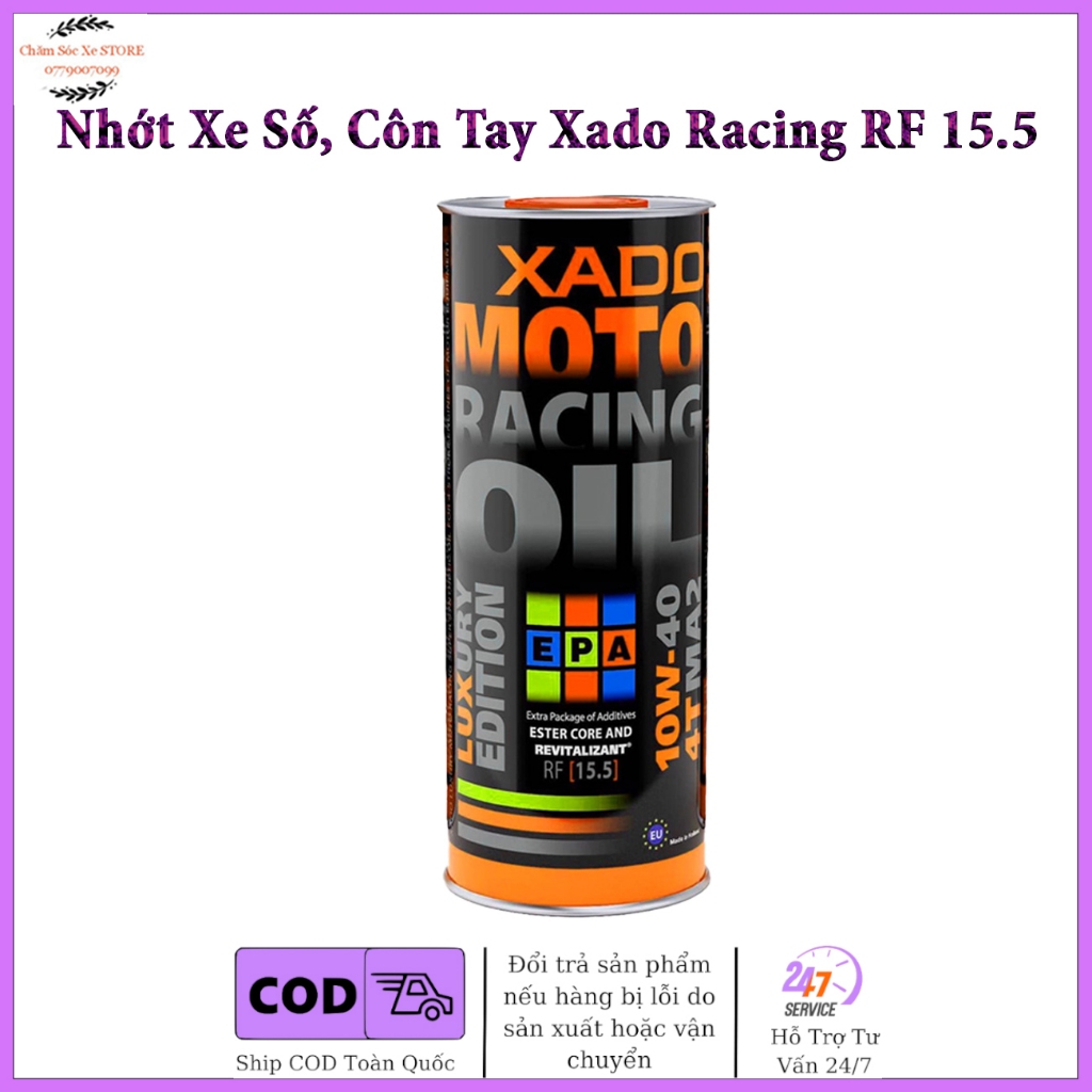 Dầu Nhớt Tổng Hợp Cao Cấp Xado Moto Racing RF 15.5 dành cho xe số, côn tay