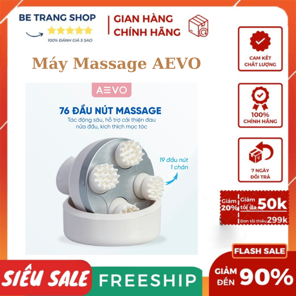 Máy Massage Đầu Cổ Vai Gáy AEVO Scalp Massager - Máy Mat Xa Chính Hãng - Matxa Đầu Giải Toả Căng Thẳng, Mệt Mỏi