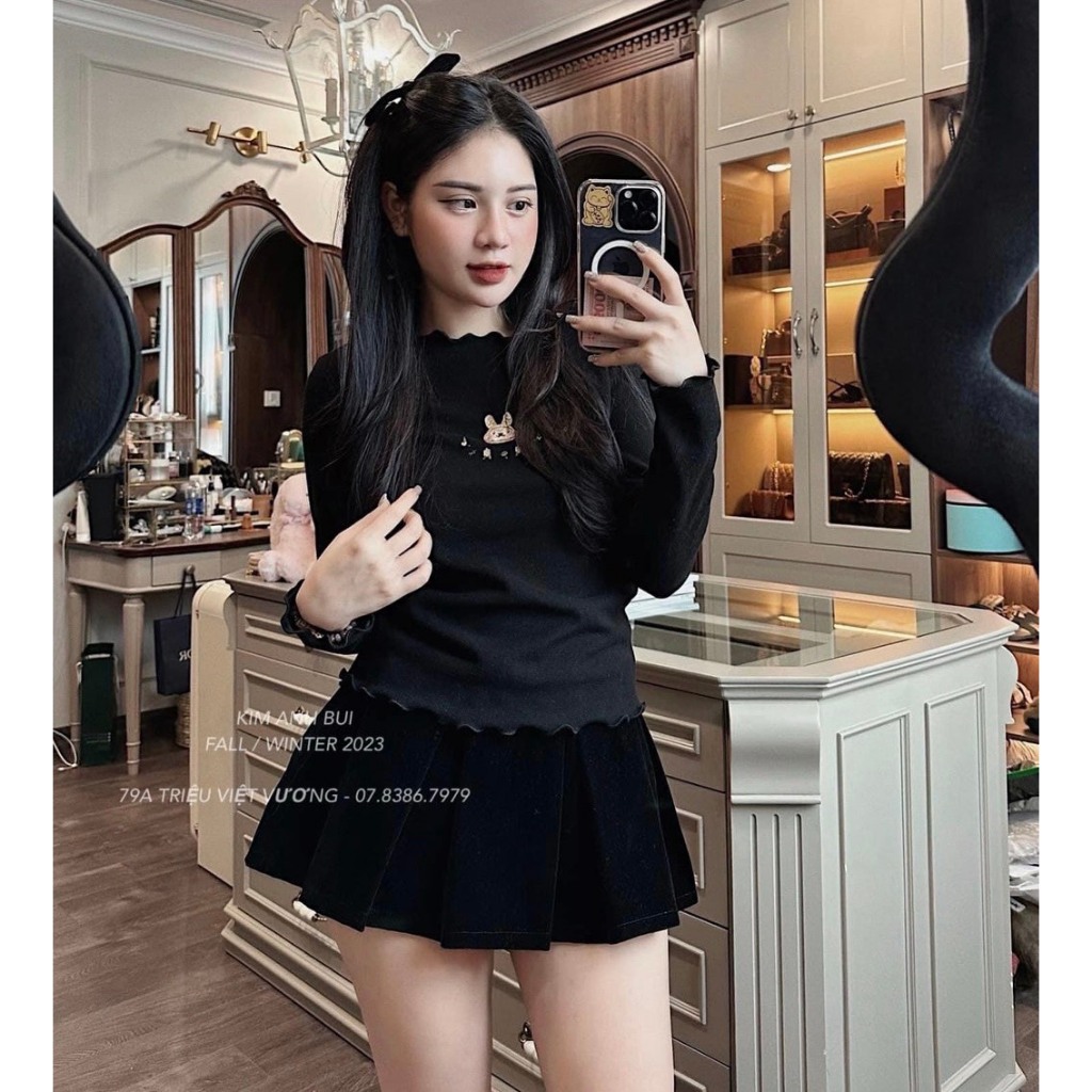 Sét 3 áo cỏ bèo thêu thỏ