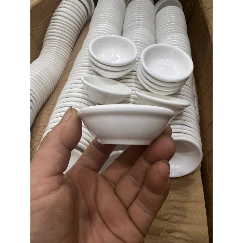 💢💢 👉10 Chén nước tương,Đĩa muối tiêu nhỏ sứ trắng cao cấp hàng dày