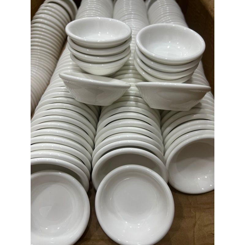 💢💢 👉10 Chén nước tương,Đĩa muối tiêu nhỏ sứ trắng cao cấp hàng dày