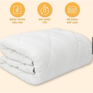 T300 chăn cotton chần bông cao cấp trắng sọc cho khách sạn, nhà nghỉ..