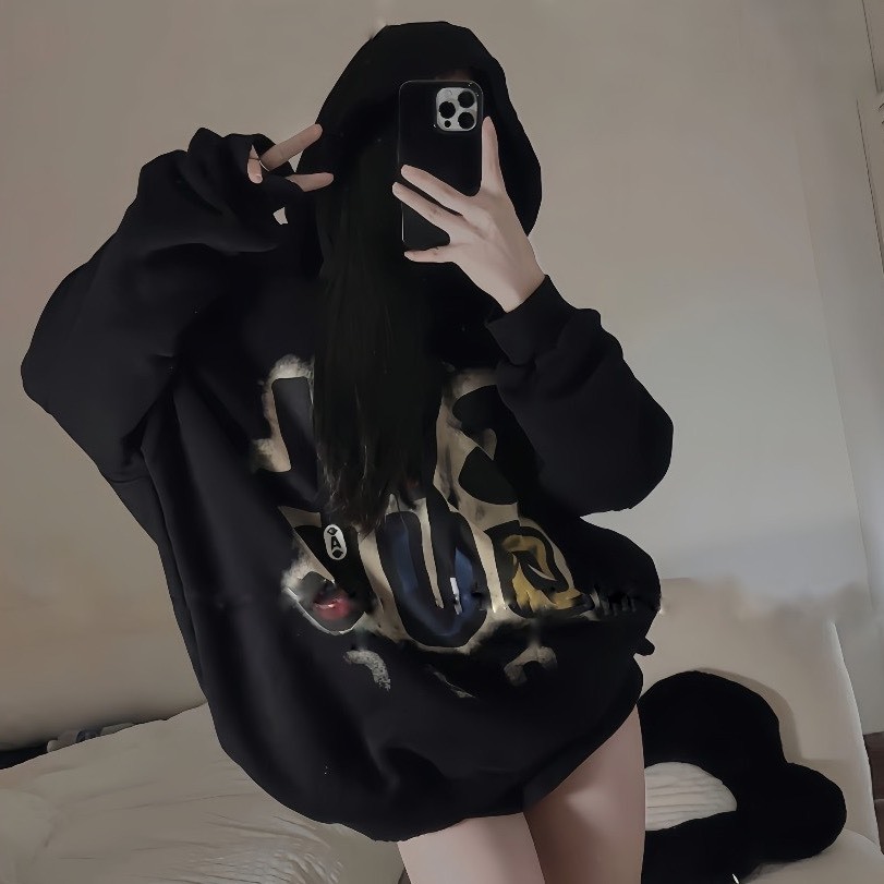 Áo Hoodie Nỉ Lót Lông COL Mũ Rộng Form To Bo Gấu