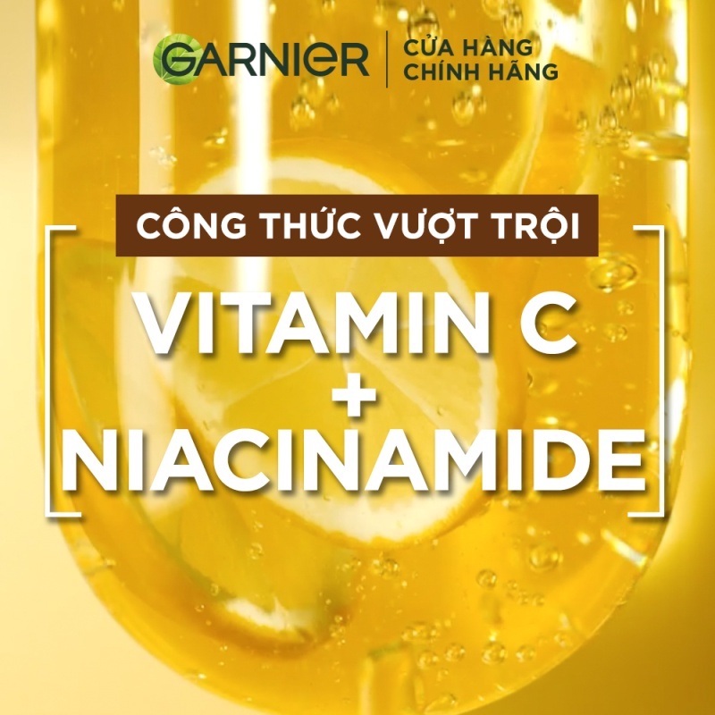 Bộ đôi Dưỡng chất Serum Vitamin C Ngày & Đêm Garnier Bright Complete dưỡng sáng da