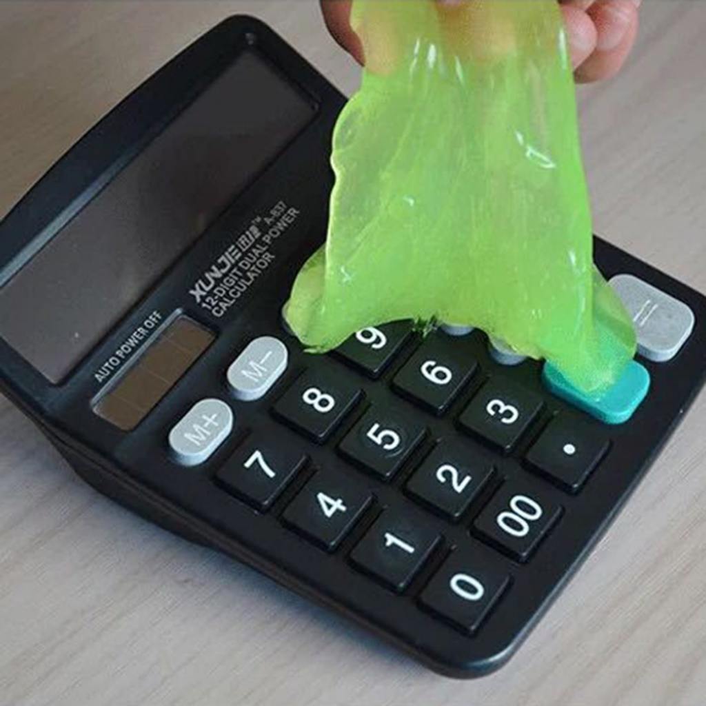 Gel vệ sinh bàn phím, điều khiển TV, lỗ thông hơi điều hòa, lỗ thông hơi trên ô tô đa năng Super Clean màu xanh túi 80 g