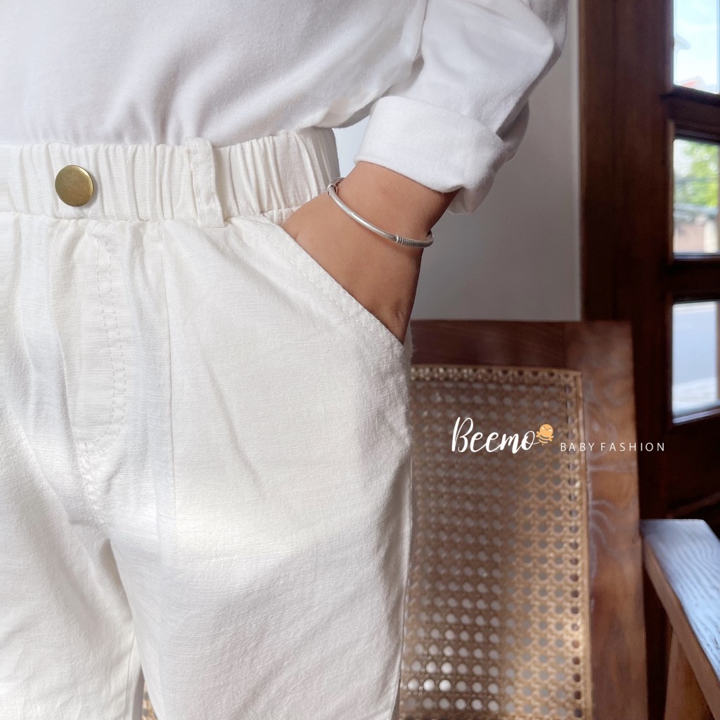 Quần dài Beemo cho bé trai, may gân sau thân quần, vải kaki đũi mềm mại, co giãn nhẹ, mặc đi học, đi chơi 23194Q