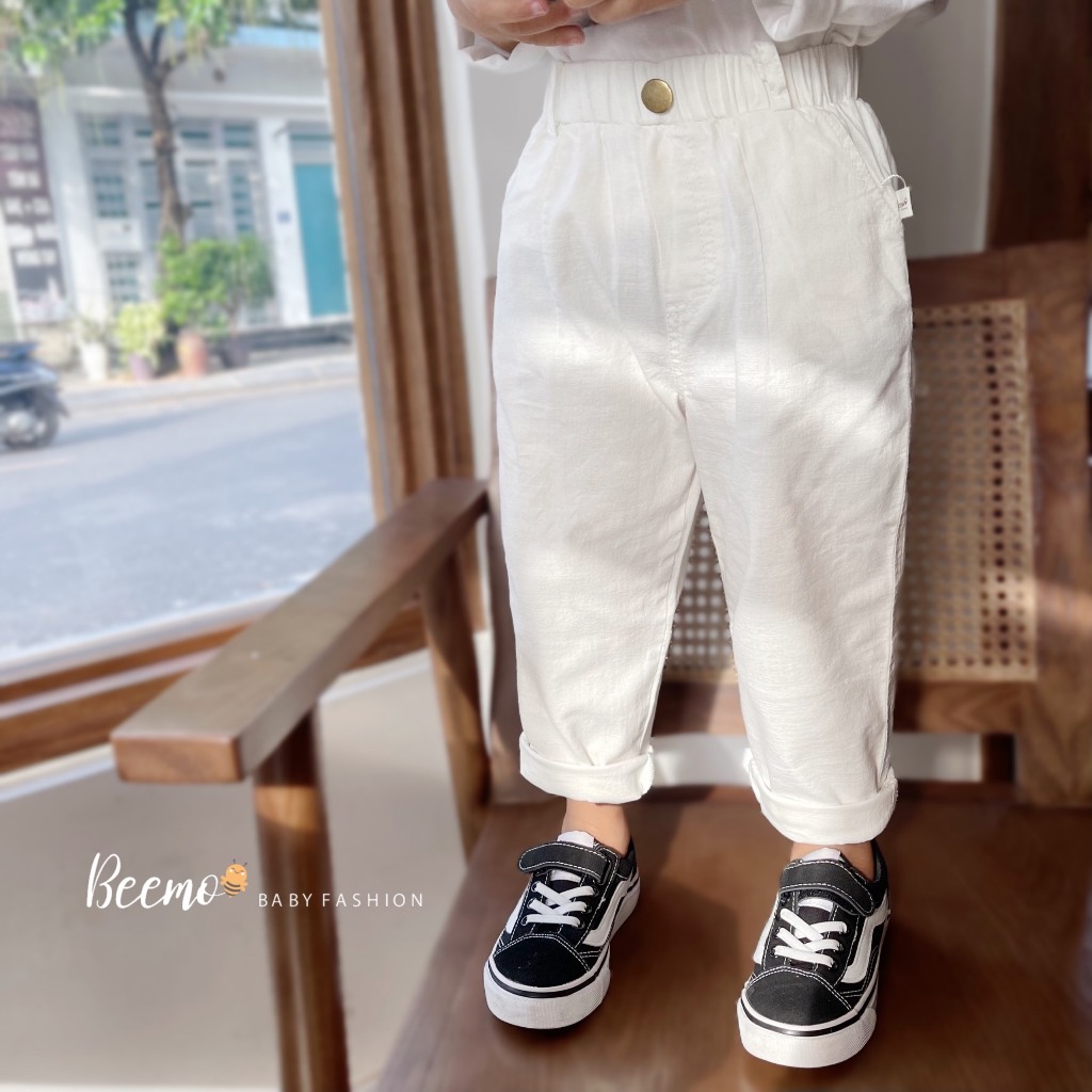 Quần dài Beemo cho bé trai, may gân sau thân quần, vải kaki đũi mềm mại, co giãn nhẹ, mặc đi học, đi chơi 23194Q