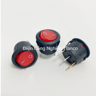 Công tắc bập bênh tròn có đèn 3 chân kcd1 6a 250v