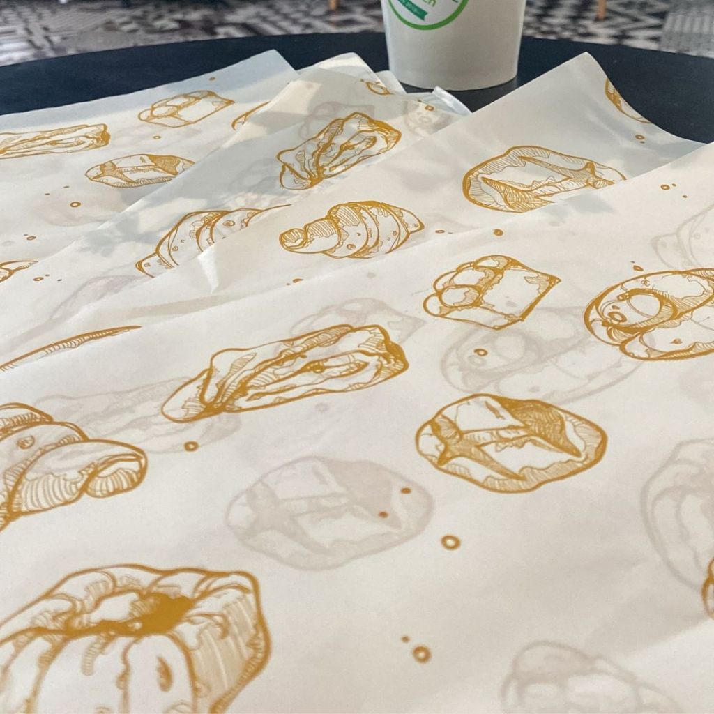 SET 100 tờ giấy gói bánh mỳ, hamburger, lót bánh size 30x30cm hàng cao cấp