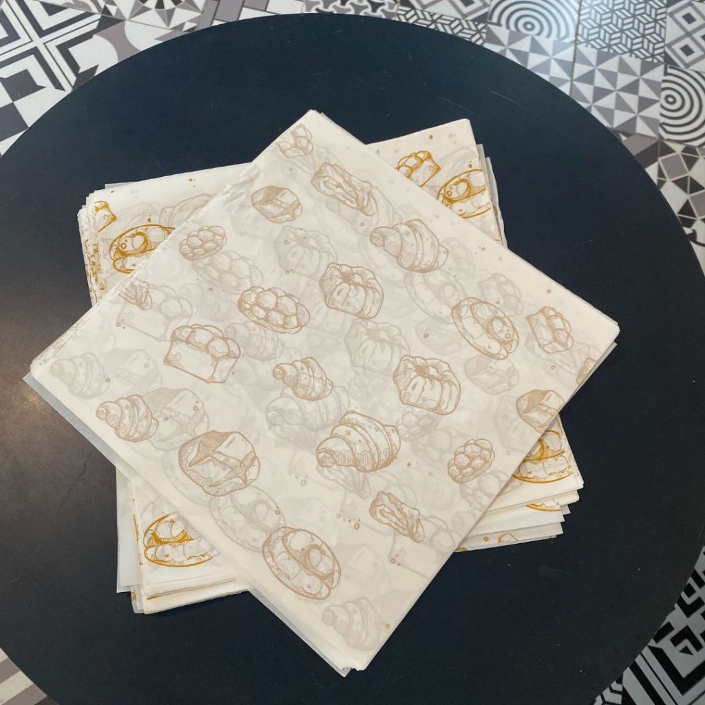 SET 100 tờ giấy gói bánh mỳ, hamburger, lót bánh size 30x30cm hàng cao cấp