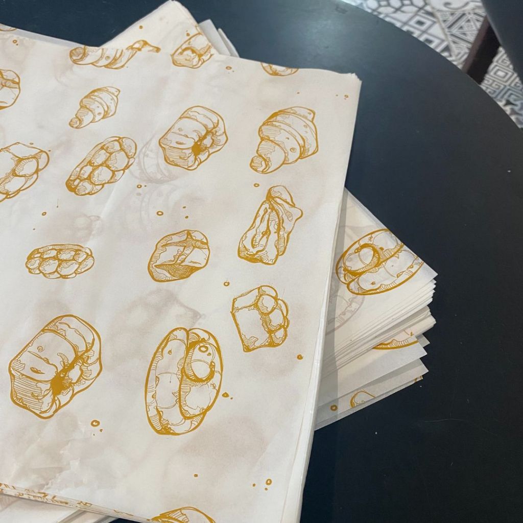 SET 100 tờ giấy gói bánh mỳ, hamburger, lót bánh size 30x30cm hàng cao cấp