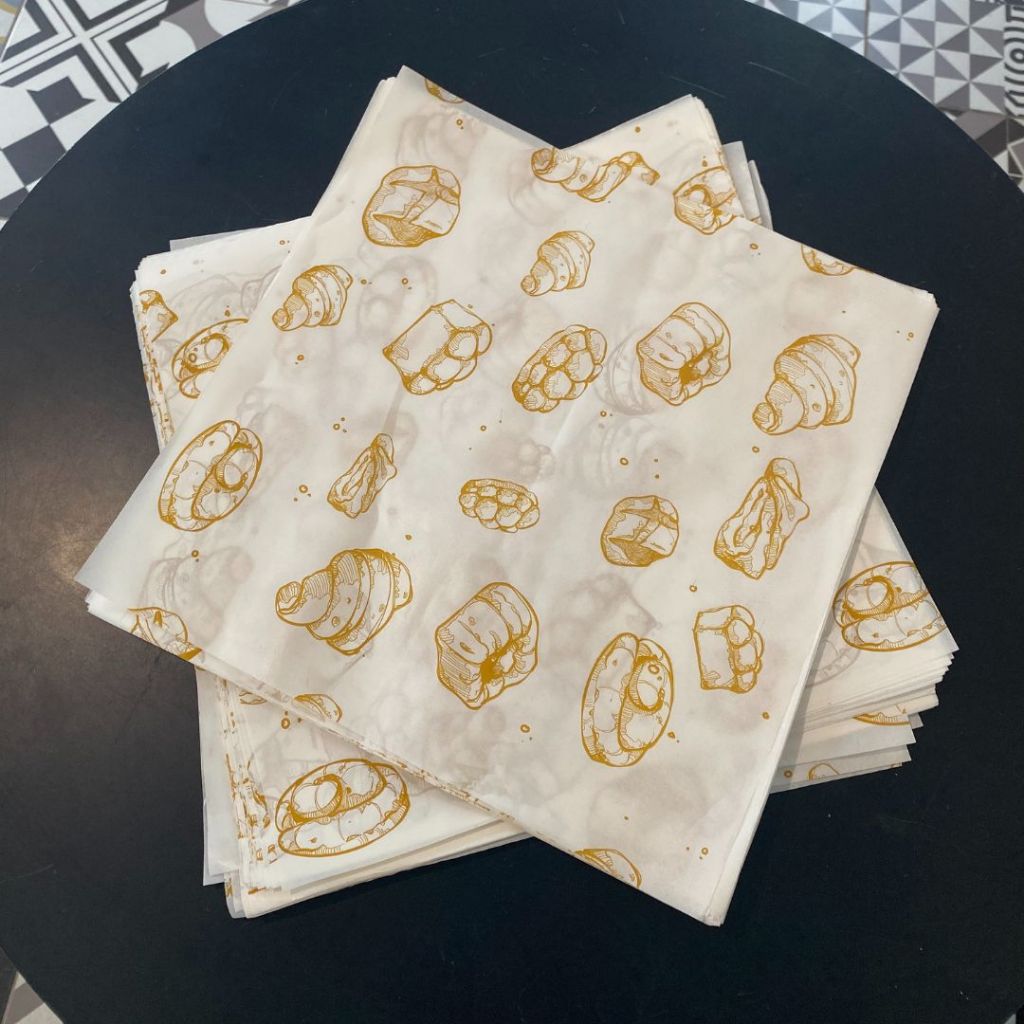 SET 100 tờ giấy gói bánh mỳ, hamburger, lót bánh size 30x30cm hàng cao cấp
